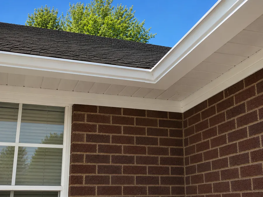 New white fascia and soffit installed and sealed, Vancouver